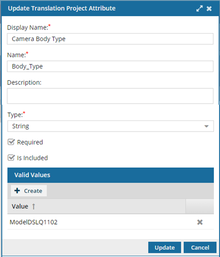 Update translation project attributes